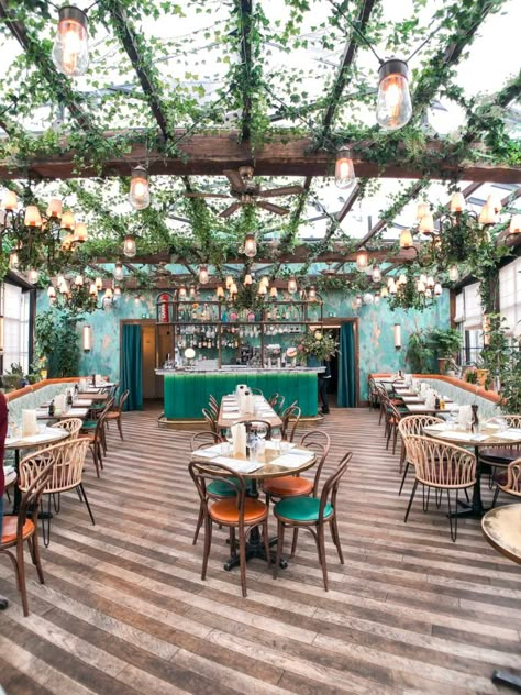 21 of the Cutest Parisian Cafés You Need To Visit - Landry Has Landed Greenhouse Cafe, Outdoor Restaurant Design, Aesthetic Interior Design, Rose House, Dream Cafe, Parisian Cafe, Cafe Shop Design, Outdoor Cafe, French Cafe