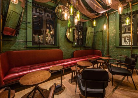 As it's New Year's Eve, we've found 10 of the best bar interiors from Dezeen's Pinterest boards, including a Shanghai punch bar with bamboo booths 60s Bedroom, Punch Bar, Shanghai Style, Steampunk Interior, Shanghai Night, Underground Bar, Bar Restaurant Interior, Neri Hu, Chinese Interior