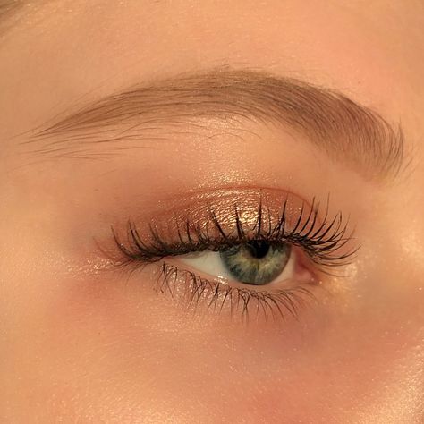 Shimmery champagne Natural Summer Makeup, Bentuk Alis, Blonde Bangs, Lip Color Makeup, Cut Crease Makeup, Smink Inspiration, Beauty Make-up, Natural Eye Makeup, Brow Makeup