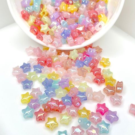 9MM AB Jelly Colored Acrylic Star Bead - Etsy Australia Colored Acrylic, Size Difference, Acrylic Plastic, Enamel Charms, Gummy Bears, Gift List, Star Shape, Rocks And Crystals, Things To Buy