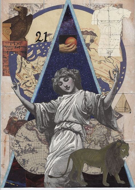 The World - Tarot Deck Elizabeth Aralia - If you love Tarot, visit me at www.WhiteRabbit Tarot.com Tarot Deck, Collage, The World, Art