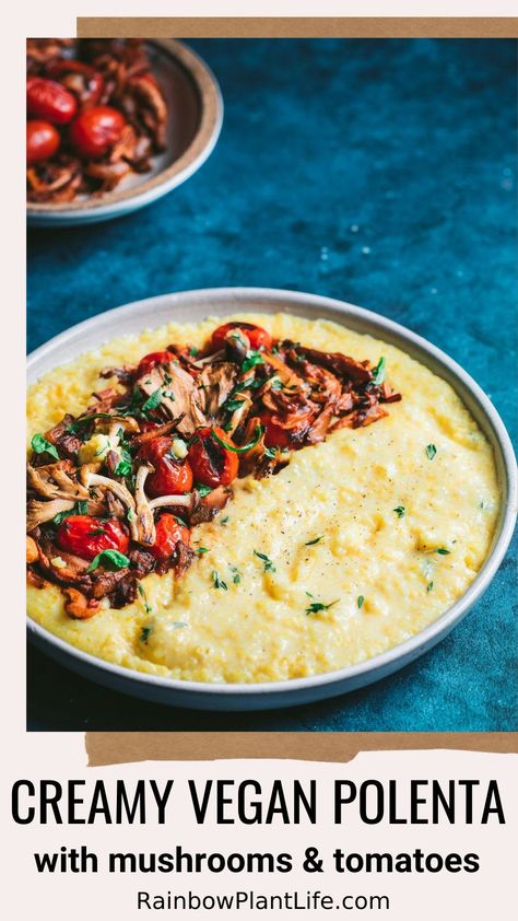 Vegan Polenta, Rainbow Plant Life, Vegan Winter Recipes, Cold Weather Comfort Food, Vegan Instant Pot Recipes, Vegan Holiday, Creamy Polenta, Vegan Brunch, Wild Mushroom