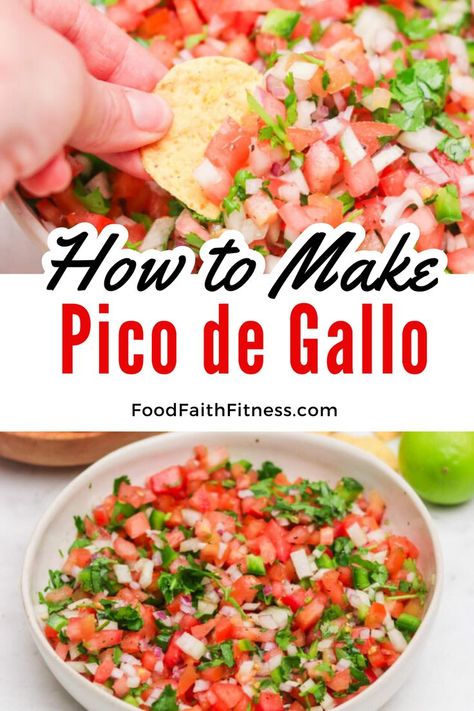 Ready to spice up your cooking game? Learn how to make pico de gallo with this simple tutorial. Whether you're a beginner or an experienced cook, you'll love the bright, zesty flavor of this classic salsa. Homemade Pico, Fresh Salsa Recipe, Fitness Recipes, Healthy Dips, Cooking Game, Fresh Salsa, Homemade Salsa, Salsa Recipe, Chopped Tomatoes