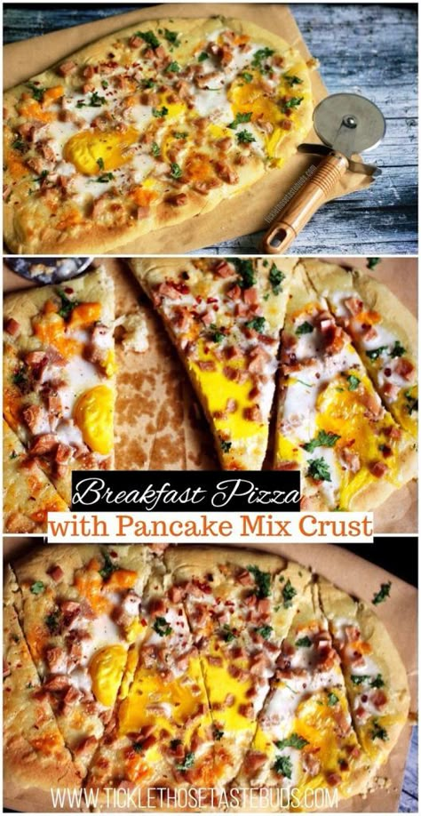 Pancake Mix Uses, Pancake Pizza, Mix Pizza, Pancake Mix Recipe, Pancake Mix Recipes, Iron Recipes, Amazing Breakfast, Pizza Ingredients, Mix Recipes