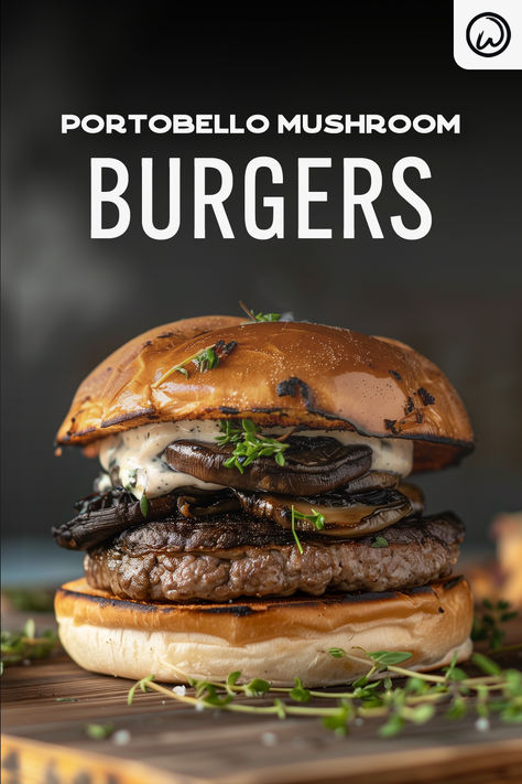 Portobello Mushroom Burgers Brisket Burger, Portobello Mushroom Burger, Ultimate Burger, Burger Night, Mushroom Burger, Gourmet Burgers, Portobello Mushroom, Brioche Buns, Grilling Season