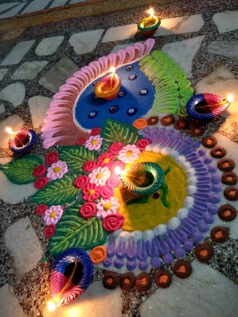 Diwali Aesthetic Rangoli, Rangoli Snapchat Story, Diwali Lights Decoration House, Aesthetic Rangoli, Diwali Aesthetic, Diwali Vibes, Ancestral Healing, Happy Holi Images, Diwali Photography