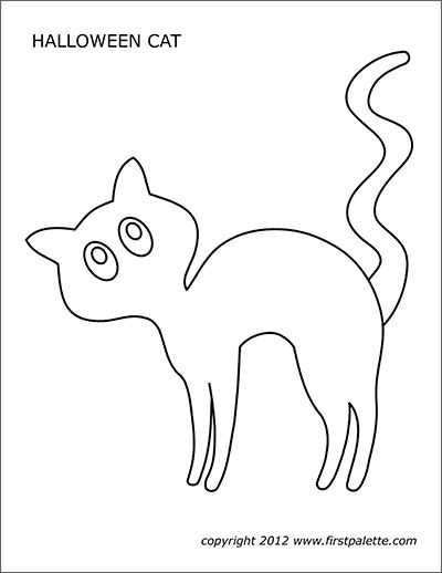 Halloween Cats | Free Printable Templates & Coloring Pages | FirstPalette.com Halloween Craft Templates, Dolphin Craft, Porta Halloween, Free Halloween Coloring Pages, Free Printable Halloween, Cat Template, Free Printable Templates, Craft Templates, Printable Classroom Decor