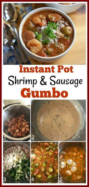 Shrimp And Sausage Gumbo Recipe, Instant Pot Gumbo Recipe, Sausage Gumbo Recipe, Seafood Pot, Instant Pot Shrimp, Shrimp And Sausage Gumbo, Gumbo Recipe Sausage, Shrimp Gumbo, Shrimp And Sausage