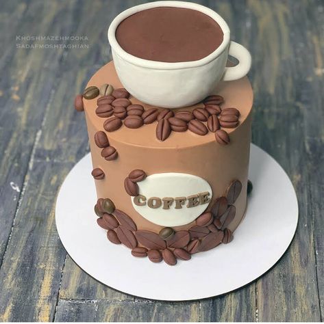 Coffee Theme Cake Ideas, Coffee Theme Cake, Coffee Birthday Cake, Coffee Cake Decoration, Cake Simple, 30 Birthday, Coffee Theme, Pop Socket, Theme Cake