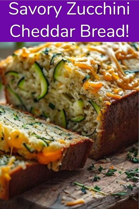 Zucchini Cheddar Bread, Creative Baking Ideas, Cheddar Quick Bread, Zucchini Cheddar, Cheddar Bread, Zucchini Pasta Recipes, Fluffy Bread, Easy Zucchini Recipes, Quick Bread Recipe