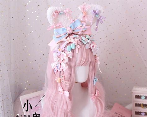 Smarter Shopping, Better Living! Aliexpress.com Japanese Pink, Kawaii Wigs, Hair Clasp, Cosplay Hair, Kawaii Hairstyles, Bow Hair Clip, Kawaii Plush, Kawaii Fashion Outfits, Hair Rings