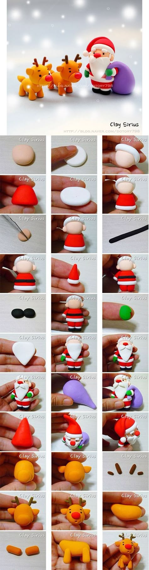 Santa Klaus, Christmas Cake Decorations, Xmas Cake, Fondant Tutorial, Christmas Clay, Fondant Decorations, Polymer Clay Christmas, Fondant Toppers, Kraf Diy