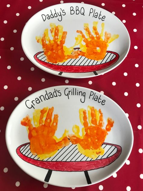 Ceramic Plate Painting for Kids – Jen The Crafty Hen Plate Crafts For Kids Ceramic, Painting Dishes Diy, Pottery Painting Father’s Day, Baby Ceramic Painting Ideas, Toddler Pottery Painting Ideas, How To Paint On Ceramic Plates, Father’s Day Painted Plate, Painting On Plates Ideas, Baby Footprint Plate