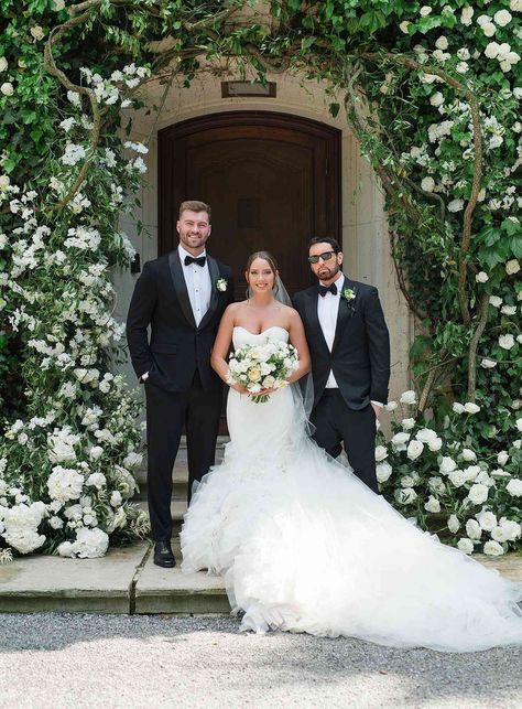 Hailie Jade Wedding, Hailie Jade, Eminems Daughter, Jade Wedding, Simple Updo, Light Grey Suits, Halter Style Dress, Tulle Veils, Instagram Wedding