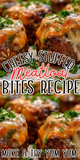 Cheesy Stuffed Meatloaf Bites Cheesy Stuffed Meatloaf, Cheesy Meatloaf Bites, Keto Stuffed Meatloaf, Meatloaf Recipes Cupcakes Muffin Tins, Meatloaf Bites Muffin Tins, Cheesy Stuffed Meatball Bites, Meatloaf Roll Stuffed, Bacon Cheeseburger Meatloaf Bites, Cheesy Stuffed Meatloaf Bites