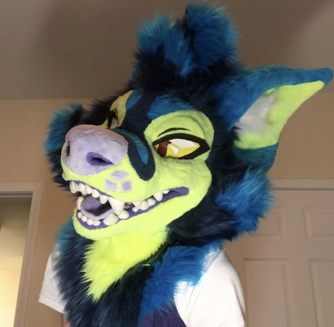 Feline Fursuit, Fursuit Teeth, Canine Fursuit, Dog Fursuit Head Base, Dutchie Fursuit, Dog Fursuit, Fursuit Head Base, Pretty Fursuits, Fursuit Colorful