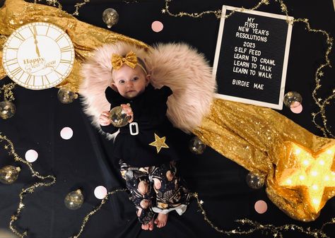 Birdie’s 1st New Year’s 2023 New Years Eve Baby Photoshoot, New Year Theme Baby Photoshoot, New Years Baby Photoshoot, New Year Photoshoot, New Year Pictures, Holiday Photoshoot, New Year Photos, New Year’s Eve, Holiday Photos