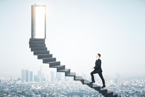 Businessman walking on ladder | Premium Photo #Freepik #photo #climbing-stairs #career-ladder #climbing-ladder #up-stairs Man Climbing Stairs, Ladder With Lights, Walking Stairs, Stairs Background, Tall Ladder, Career Ladder, Up Stairs, Climbing Stairs, Climbing Ladder