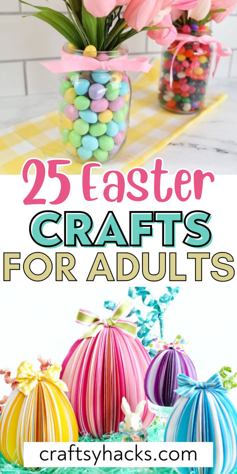 25 Extra Cute Easter Crafts for Adults Easter Crafts For Teens, Easter Adult Crafts, Easter Craft For Adults, Simple Easter Crafts, Adult Easter Crafts, April Crafts For Adults, Easy Spring Crafts For Adults Simple, Easter Crafts For Adults Diy, Easter Projects For Adults