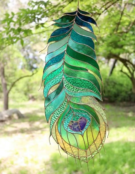 Stained Glass Peacock, Foil Method, Glass Suncatchers, Stained Glass Decor, Beautiful Peacock, Mosaic Stained, Stained Glass Suncatchers, Stained Glass Flowers, Glass Diy