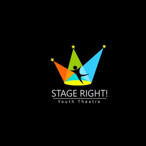 I create this logo for "STAGE RIGHT", a place where youth have a place to perform their incredible talents Talent Logo Design, Drama Club Logo, Got Talent Logo, Performance Logo Design, Performing Arts Logo, Stage Logo, Theatre Logo, Dance Logo, Association Logo