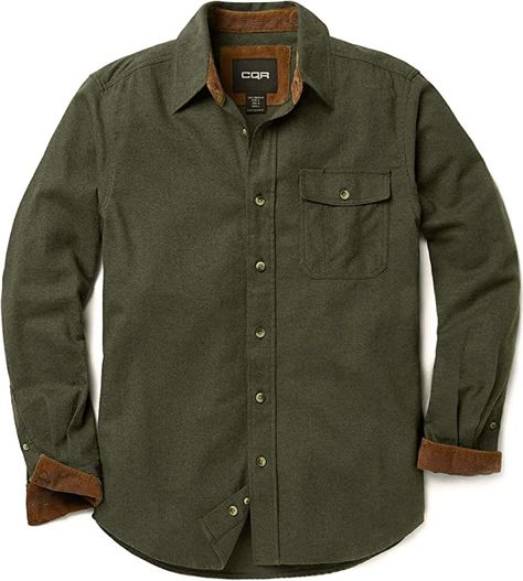 Amazon.com: CQR Men's All Cotton Flannel Shirt, Long Sleeve Casual Button Up Plaid Shirt, Brushed Soft Outdoor Shirts, Solid Hunter Green, Large : Clothing, Shoes & Jewelry Outdoor Shirts, Ripstop Pants, Hooded Flannel, Mens Flannel Shirt, Outdoor Shirt, Mens Flannel, Green Button, Shirt Long Sleeve, Outdoor Outfit