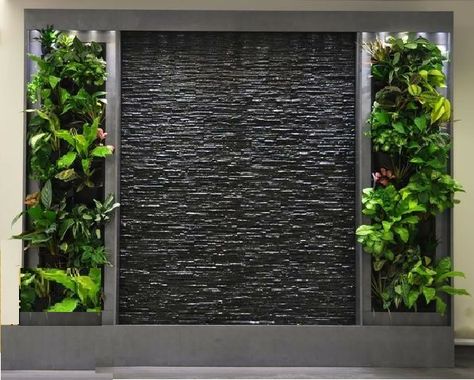 Taman Air, Home Backyard, Water Feature Wall, نباتات منزلية, Vertical Garden Wall, Room Cozy, Indoor Fountain, Decor Flowers, Wall Fountain