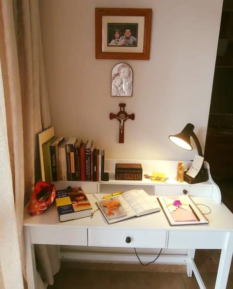 Prayer Closet, Catholic Decor, Prayer Corner, Home Altar, Study Room Decor, House Furniture Design, Prayer Room, Room Inspiration Bedroom, Bedroom Aesthetic