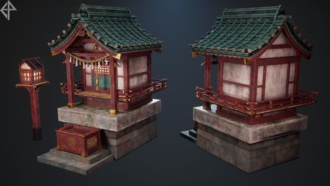 Ancient Shrine Concept Art, Japanese Shrine Concept Art, Japanese Shrine Art, Japanese Environment, Chinese Shrine, Mini Japanese Garden, Shrine Japanese, Anime Shrine, Japan Shrine