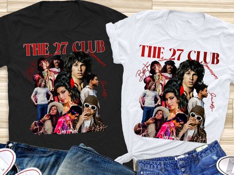 27 Club Birthday Party, Kurt Cobain Shirt, The 27 Club, 27 Club, Club Birthday, Themed Shirts, Music Shirts, Geek Shirts, Trip Shirts