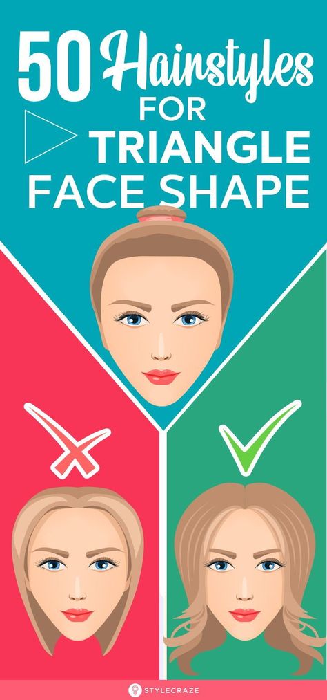 Triangle Haircut, Triangle Face Shape, Triangle Face, Haircut For Face Shape, Triangle Hair, Makeup Hacks Beauty Secrets, Face Shape Hairstyles, Best Hairstyle, Inverted Triangle