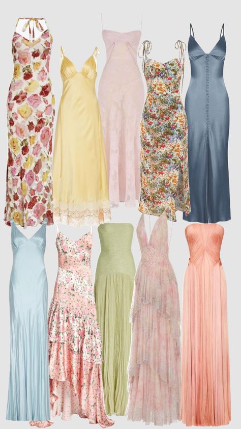 Mixed match bridesmaids dresses #bridesmaidsdresses #weddinginspo #pastel Mix Match Bridesmaids, Guest Attire, Prom Dress Inspiration, Cute Prom Dresses, Wedding Attire Guest, Pretty Prom Dresses, Grad Dresses, Mode Inspo, Glam Dresses