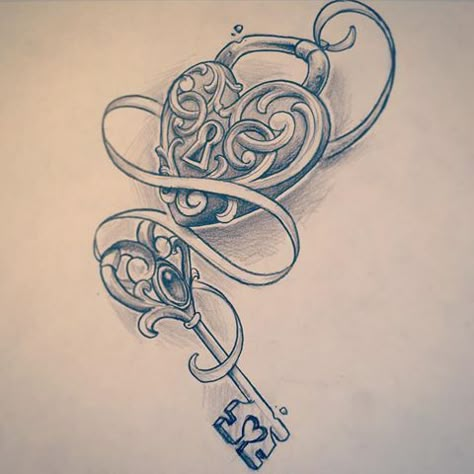 Lock Key Tattoos, Heart Locket Tattoo, Key Tattoo Designs, Locket Tattoos, Bow Tattoo Designs, Chris Garver, Key Tattoos, Key Tattoo, Kunst Tattoos