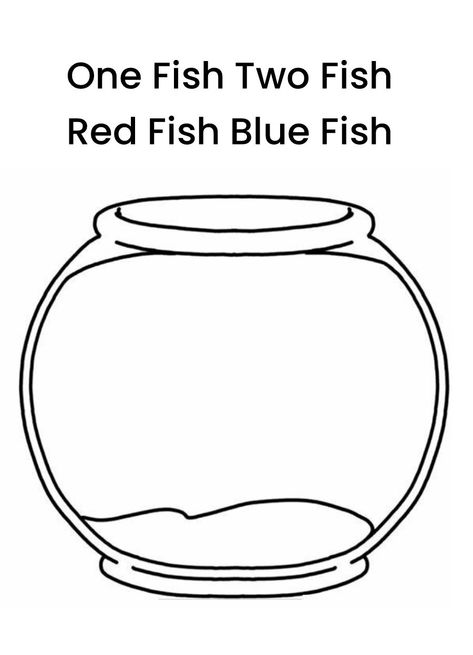 Red Fish Blue Fish Craft Preschool, 1 Fish 2 Fish Red Fish Blue Fish Craft, One Fish Two Fish Red Fish Blue Fish Craft, Dr Seuss Fish Bowl Printable, One Fish Two Fish Activities Preschool Dr. Seuss, Dr Seuss Preschool Activities, Dr Seuss Coloring Pages, Blue Fish Red Fish Dr. Seuss, Baby Footprint Crafts