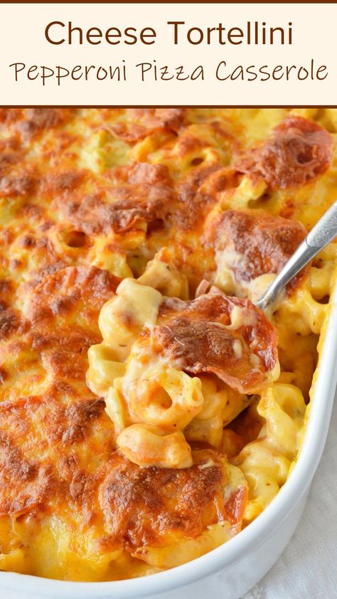 Easy Cheese Tortellini Pepperoni Pizza Casserole Recipe – CucinaDeYung Cheese Tortellini Pepperoni Pizza, Pepperoni Tortellini Bake, Cheese Tortellini Pizza Casserole, Tortellini Pizza Bake, Cheese Tortellini Pepperoni Casserole, Pepperoni Casserole Recipes, Tortellini Pizza Casserole, Cheese Tortellini Pepperoni Pizza Casserole, Recipes Using Cheese Tortellini