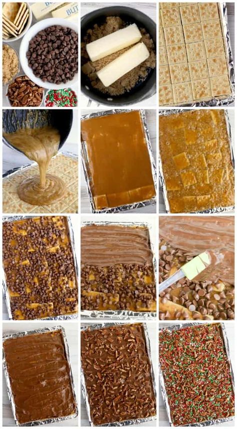 Xmas Cracker Ideas, Cracker Christmas Treats, Christmas Toffee Crackers, Christmas Saltine Cracker Toffee, Saltiness Cracker Toffee, Soda Cracker Toffee, Christmas Crackcrack, Cracked Crackers, Cracker Toffee Recipe Saltine