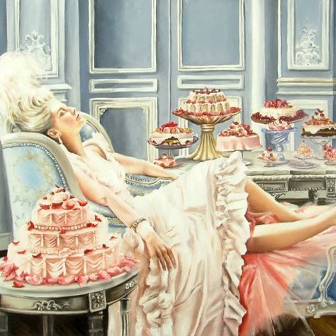 New print just added! Marie Antoinette , eat cake ! Dorm Room Art, Rococo Art, Queen Anne Style, Feminine Art, Marie Antoinette, Let Them Eat Cake, Art Moderne, Decoration Design, Rococo