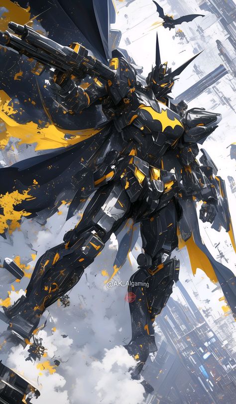 #batman #Gundam #MechaBatman #EpicConcept #Midjourney_arts #anime #manga #herohero #dc #Comics #legendary #fanart #digitalart #inatagram #aiart #ai #instagood #art #artist #artai #artgallery #midjourneyart #midjourney #animeart #animeedits #artoftheday #pictuers #ak_aigaming Legendary Fanart, Gundam Fanart, Future Armor, Batman Wonder Woman, Gundam Wallpapers, Gundam Art, Character Ideas, Art Day, Gundam