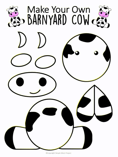 Use the FREE printable cow template to make this super cute and easy farm theme cow craft! This barnyard cow great for preschool toddlers and big kids! #FarmAnimals #FarmCrafts #FarmAnimalCrafts #CowCrafts Cow Template, Printable Cow, Unicorn Crafts For Kids, Hand Kunst, Easy Preschool Crafts, Cow Craft, Farm Animal Crafts, Unicorn Craft, Farm Craft