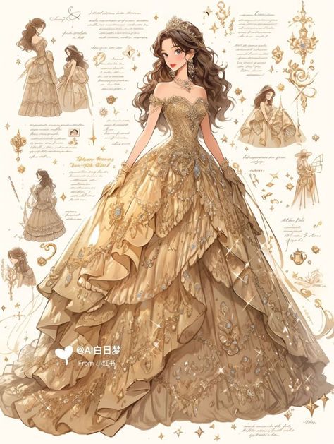 Oc Dress, Outfit Female, Girl Oc, Dreamy Gowns, Dress Design Drawing, Old Fashion Dresses, Fantasy Dresses, Fashion Drawing Dresses, Dress Design Sketches