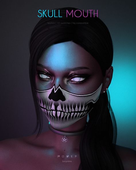 Sims 4 Halloween, Halloween Eyeshadow, Crazy Lipstick, Butterfly Makeup, Cc Folder, Makeup Cc, Skeleton Makeup, Smokey Eyeshadow, Sims 4 Cc Makeup