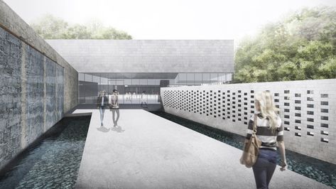 Gallery of Winning Yisabu Dokdo Memorial Park Entry Excavates Site to Celebrate the Journey of Legendary Korean General - 3 Memorial Park Architecture, Memorial Park Design, Memorial Architecture, Memorial Park, Parking Design, Outdoor Sectional Sofa, Cemetery, Modern House, Outdoor Furniture