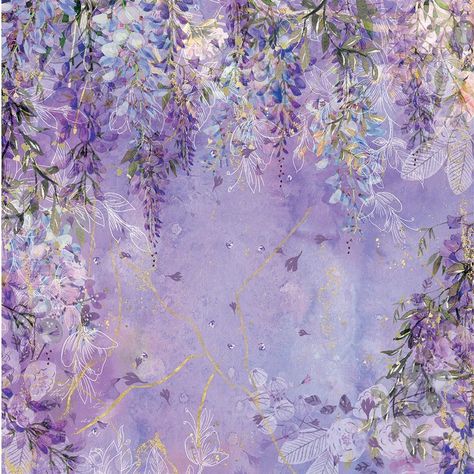 Garden Wisteria, Happy Planner Free Printable, Wisteria Purple, Planner Free Printable, Painterly Style, Purple Sage, Vintage Paper Background, Print Design Art, Stage Backdrop