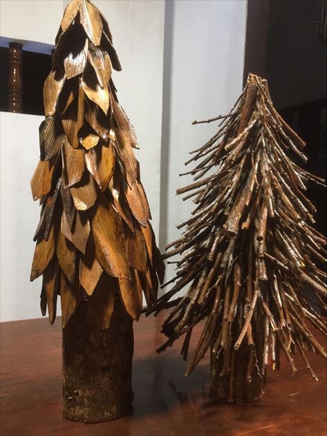 Mini Christmas Trees made of native materials from coconut fruit sheath and stalks and dried twigs from tree cuttings. Native Christmas Tree, Native Christmas, Coconut Fruit, Mini Christmas Trees, Mini Christmas Tree, Mini Christmas, Christmas Trees, Home Projects, Nativity