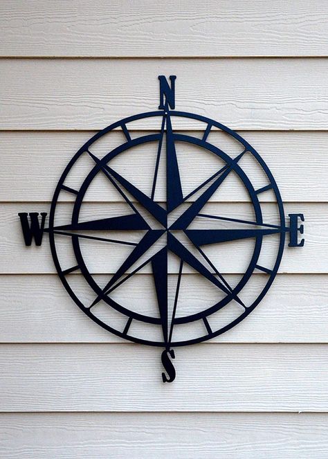 Compass Wall Art, Compass Wall Decor, Outdoor Metal Wall Art, Wood Gate, Scroll Saw Projects, Nautical Compass, Rose Wall Art, Wall Decoration Ideas, Rose Wall