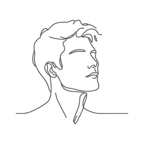 Page Drawing, Man Illustration, Man Portrait, Male Portrait, Handsome Man, Male Face, Coloring Page, Vector Art, Line Art