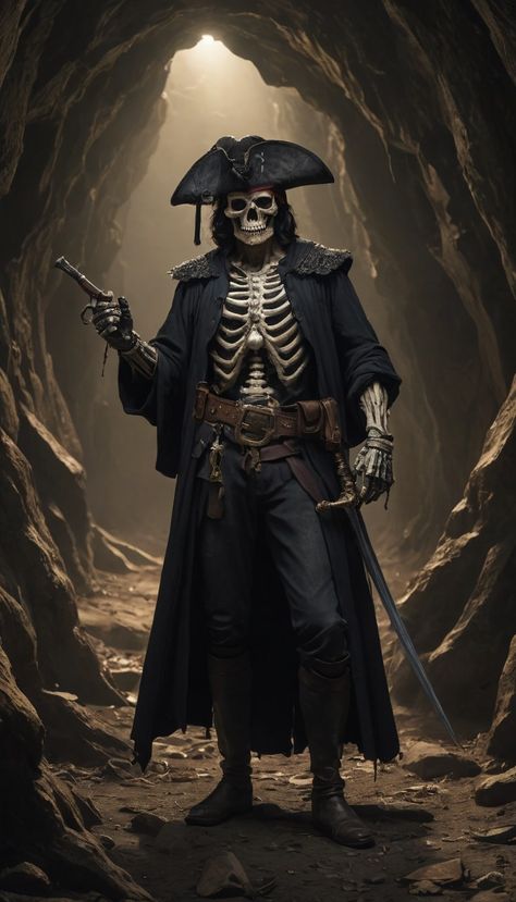 skeleton dressed as a pirate, digital painting Pirate Skeleton Drawing, Pirate Concept Art, Pirate Concept, Pirate Ghost, Ghost Pirate, Skeleton Pirate, Writing Names, Pirate Skeleton, Pirate Stuff