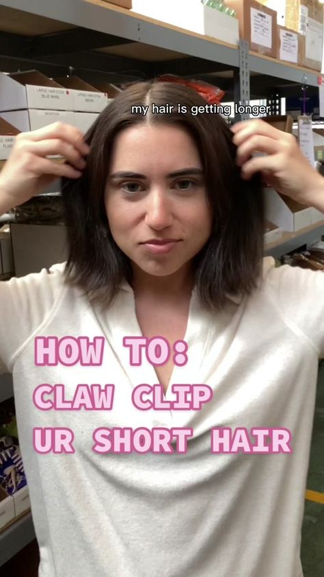 (15)It really took me this long to figure out how to put my short hair in ... | TikTok Claw Clips With Short Hair, How To Fix Short Hair, Hair Clips Short Hair, Clips Short Hair, Hair In A Claw Clip, How To Wear Hair Clips, Claw Clip, Short Hair, Hair Clips