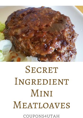 Secret Ingredient Mini Meatloaves | Coupons 4 Utah Meatloaf Gravy Recipe, Secret Ingredient Meatloaf, Meatloaf Cake, Snyders Pretzels, Meatloaf With Gravy, Mini Meatloaf Recipes, Baked Meatloaf, Mini Meatloaves, Meatloaf Ingredients