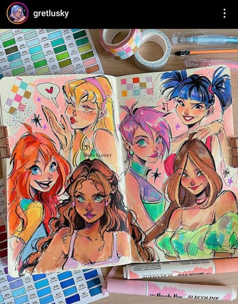 Karakter Disney, Sketchbook Art Journal, Art Diary, Arte Sketchbook, Dessin Adorable, Sketchbook Inspiration, Art Inspiration Painting, Book Art Drawings, Art Tutorials Drawing